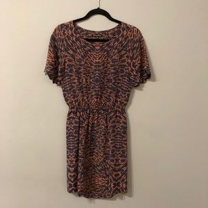 Patterned Silk Dress with Scallop Detail